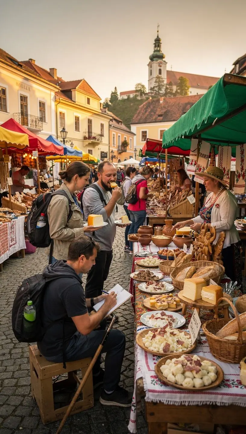 Panoramic view of a detailed map highlighting balanced tourism routes through Slovakia’s mountains and valleys with suggested stop order and pacing for an optimal scenic journey experience